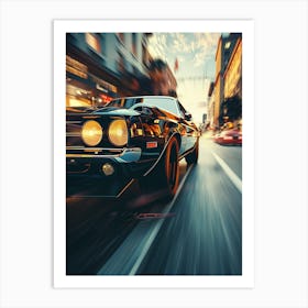 Speedy Car In The City Art Print