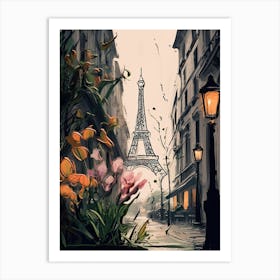 Paris, Flower Collage 3 Art Print