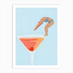 Diving Into A Martini Art Print