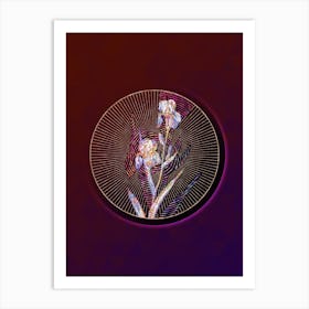Abstract Elder Scented Iris Mosaic Botanical Illustration n.0209 Art Print