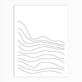 Wave Line Drawing Art Print