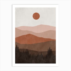 Sunset In The Mountains 15 Art Print