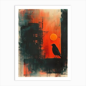 'Bird At Sunset' Art Print