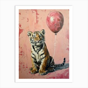 Cute Bengal Tiger 3 With Balloon Art Print