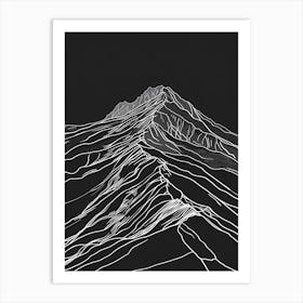 Slieve Donard Mountain Line Drawing 5 Art Print