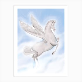 White Unicorn Art Print