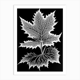 Sugar Maple Leaf Linocut 2 Art Print