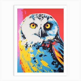 Andy Warhol Style Bird Snowy Owl 1 Art Print