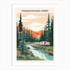 Tongass National Forest Midcentury Travel Poster Art Print