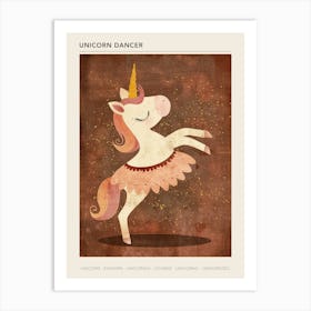 Unicorn In A Tutu Mustard Muted Pastels 2 Poster Art Print