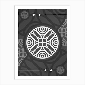 Geometric Glyph Abstract Array in White and Gray n.0070 Art Print