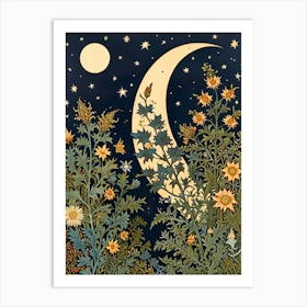 William Morris Moon And Flowers 29 Art Print