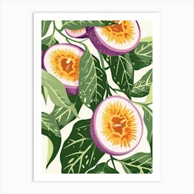 Passionfruit Close Up Illustration 1 Art Print