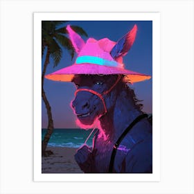 Donkey With Hat Art Print