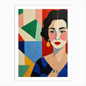 Woman With Earrings Art Print