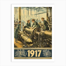 Aihrgdesign A Vintage Industrial Poster Showing Women Working 3278a26b A894 4283 A3b2 5ba2cefc99ac 1 Art Print