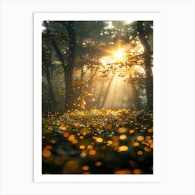 Fireflies In The Forest Art Print