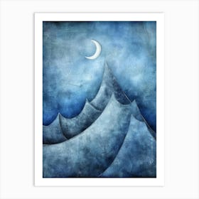 Moon And Mountains 7 Art Print