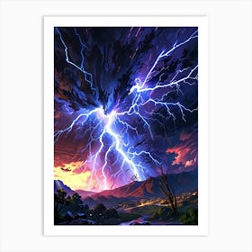 Lightning In The Sky 11 Art Print