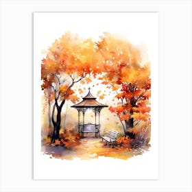Cute Autumn Fall Scene 44 Art Print