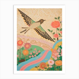 Maximalist Bird Painting Sparrow 4 Art Print