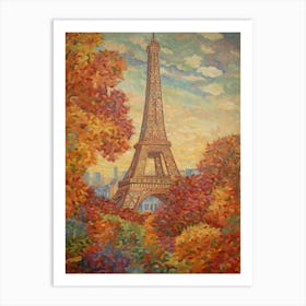 Eiffel Tower Paris France Paul Signac Style 9 Art Print