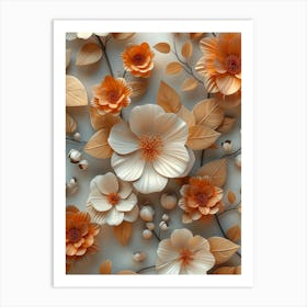 3d Paper Flowers Art Print