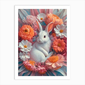 Bunny In Flowers 1 Art Print