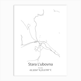 Stara L Ubovna,Slovakia Minimalist Map Art Print