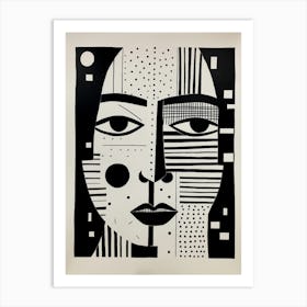 Lines & Dots Face Art Print