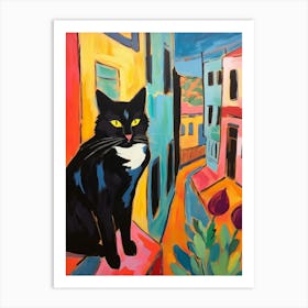 Painting Of A Cat In Agrigento Italy 2 Art Print