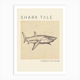 Cookiecutter Shark Vintage Illustration 4 Poster Art Print