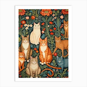 William Morris Cats In The Garden 1 Art Print