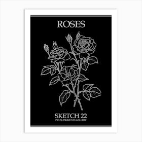 Roses Sketch 22 Poster Inverted Art Print