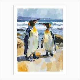King Penguin Boulders Beach Simons Town Colour Block Painting 4 Art Print