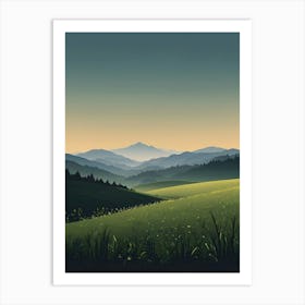 Landscape With Mountains Art Print