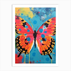 Pop Art Common Blue Butterfly 1 Art Print