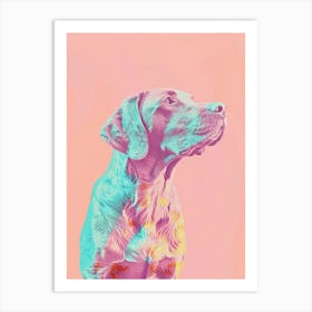 Chesapeake Bay Retriever Dog Pastel Line Watercolour Illustration 1 Art Print