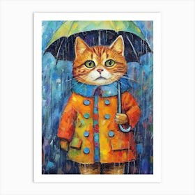 Tailored Tuxedo Tabby; Cat Couture In Oil Art Print