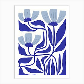 Blue And White Flowers 1 Art Print