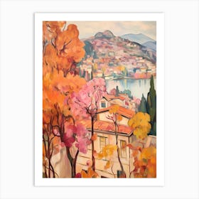 Autumn Gardens Painting Villa Carlotta Italy 2 Art Print