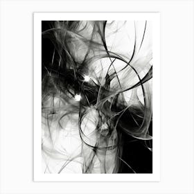 Quantum Entanglement Abstract Black And White 3 Art Print