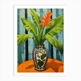 Flowers In A Vase Still Life Painting Bird Of Paradise 4 Art Print