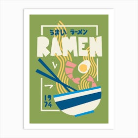 Ramen Kitchen 1974 Green Art Print