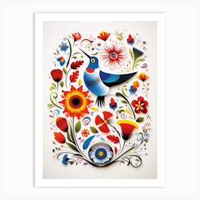Scandinavian Bird Illustration Hummingbird 4 Art Print