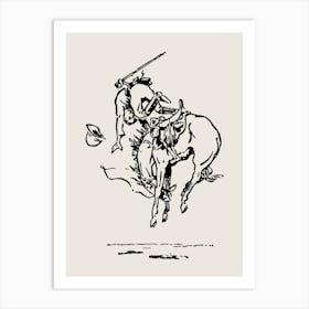 Neutral Bucking Broncos Rodeo Art Print