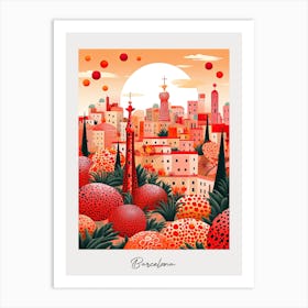 Poster Of Barcelona, Illustration In The Style Of Pop Art 2 Art Print