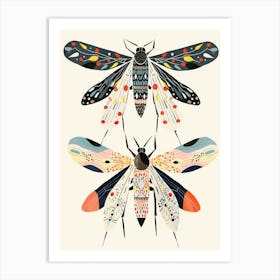 Colourful Insect Illustration Fly 10 Art Print