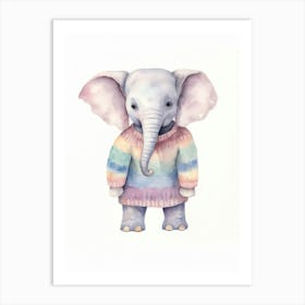 Baby Animal Watercolour Elephant 2 Art Print