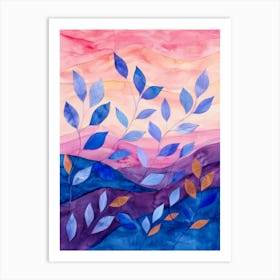 Watercolor Of Leaves 1 Art Print